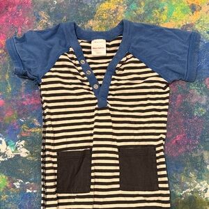 Hanna Andersson Blue and Black Striped Onesie